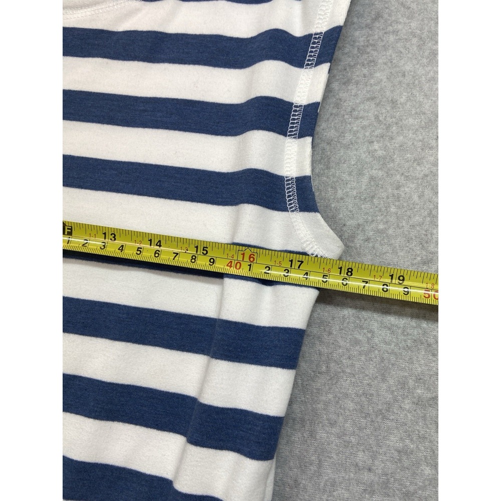 T by Talbots Dress Womens SP Blue White Stripe Drawstring Waist Pocket Knit Casu - Picture 7 of 11